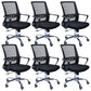 Contemporary Chair Fixed Arms Lumbar Support Conference Chair Matte Black 6 Piece Set Clearhalo 'furn' 'furn_office_chair' 'Furniture' 'Office Chairs' 'Office Furniture' 'office_chair' 6214586