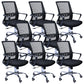 Contemporary Chair Fixed Arms Lumbar Support Conference Chair Matte Black 8 Piece Set Clearhalo 'furn' 'furn_office_chair' 'Furniture' 'Office Chairs' 'Office Furniture' 'office_chair' 6214587