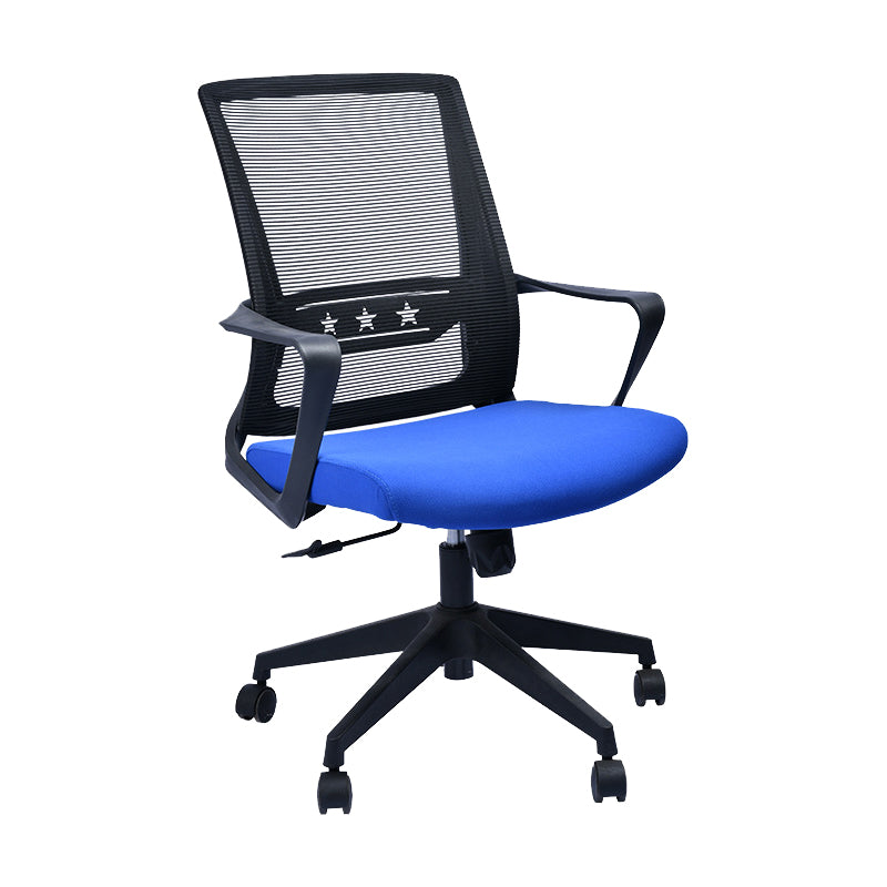 Contemporary Chair Fixed Arms Lumbar Support Conference Chair Blue 1 Piece Clearhalo 'furn' 'furn_office_chair' 'Furniture' 'Office Chairs' 'Office Furniture' 'office_chair' 6214589