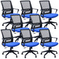 Contemporary Chair Fixed Arms Lumbar Support Conference Chair Blue 8 Piece Set Clearhalo 'furn' 'furn_office_chair' 'Furniture' 'Office Chairs' 'Office Furniture' 'office_chair' 6214593