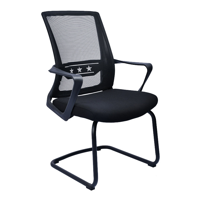 Contemporary Chair Fixed Arms Lumbar Support Conference Chair Textured Black 1 Piece Clearhalo 'furn' 'furn_office_chair' 'Furniture' 'Office Chairs' 'Office Furniture' 'office_chair' 6214594