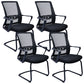Contemporary Chair Fixed Arms Lumbar Support Conference Chair Textured Black 4 Piece Set Clearhalo 'furn' 'furn_office_chair' 'Furniture' 'Office Chairs' 'Office Furniture' 'office_chair' 6214596