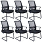 Contemporary Chair Fixed Arms Lumbar Support Conference Chair Textured Black 6 Piece Set Clearhalo 'furn' 'furn_office_chair' 'Furniture' 'Office Chairs' 'Office Furniture' 'office_chair' 6214597