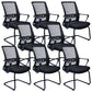 Contemporary Chair Fixed Arms Lumbar Support Conference Chair Textured Black 8 Piece Set Clearhalo 'furn' 'furn_office_chair' 'Furniture' 'Office Chairs' 'Office Furniture' 'office_chair' 6214598
