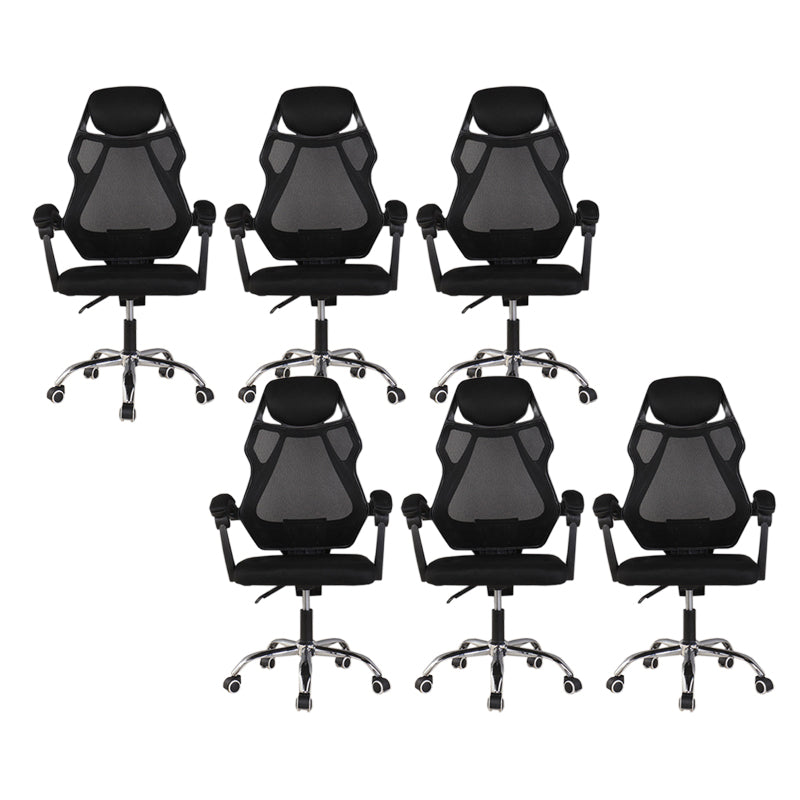 22" breiter moderner Bürostuhl, schwarz gepolsterter Schreibtischstuhl