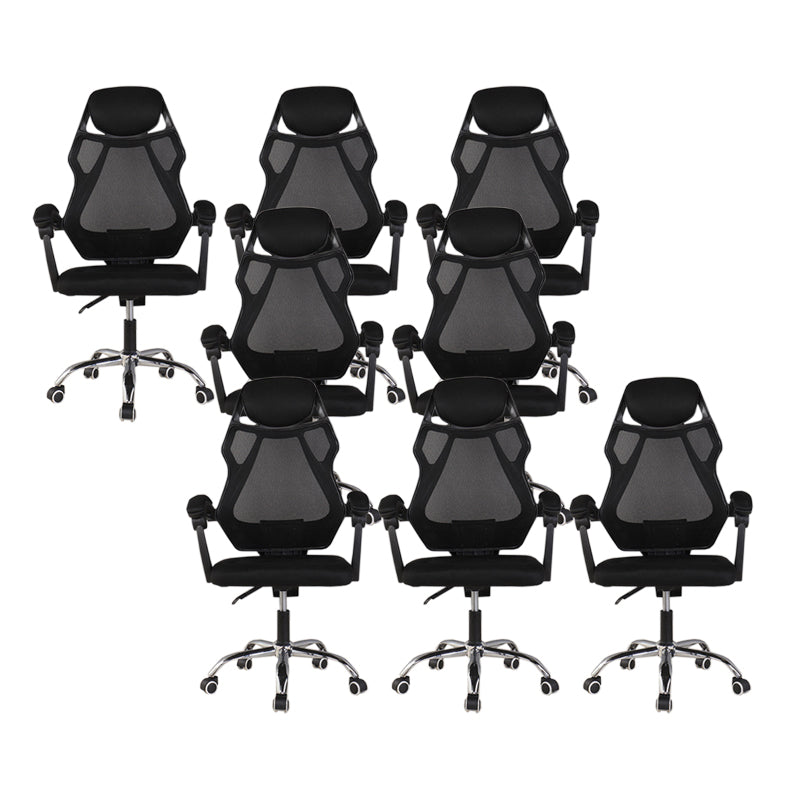 22" breiter moderner Bürostuhl, schwarz gepolsterter Schreibtischstuhl