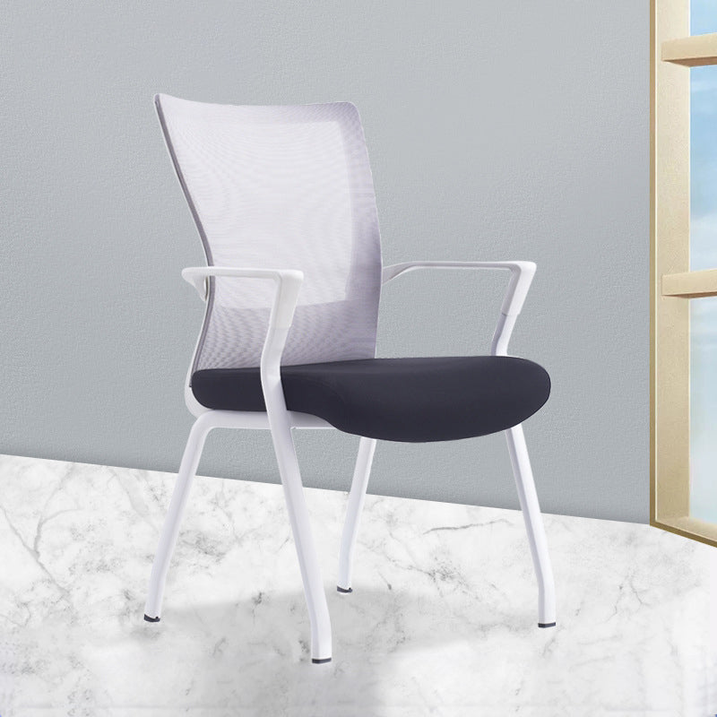21"W Contemporary Office Chair Breathable Air Grid Upholstered Desk Chair 1 Piece White Clearhalo 'furn' 'furn_office_chair' 'Furniture' 'Office Chairs' 'Office Furniture' 'office_chair' 6214633