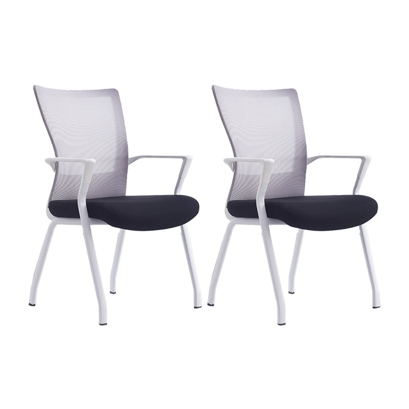 21"W Contemporary Office Chair Breathable Air Grid Upholstered Desk Chair 2 Piece Set White Clearhalo 'furn' 'furn_office_chair' 'Furniture' 'Office Chairs' 'Office Furniture' 'office_chair' 6214634