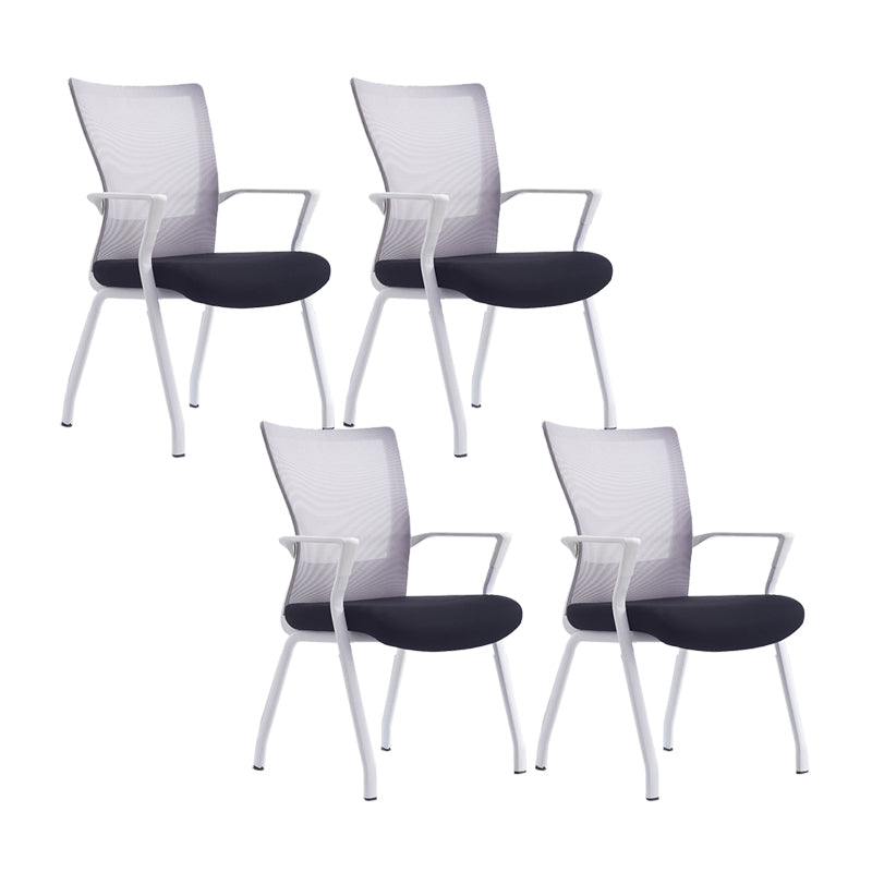 21"W Contemporary Office Chair Breathable Air Grid Upholstered Desk Chair 4 Piece Set White Clearhalo 'furn' 'furn_office_chair' 'Furniture' 'Office Chairs' 'Office Furniture' 'office_chair' 6214635