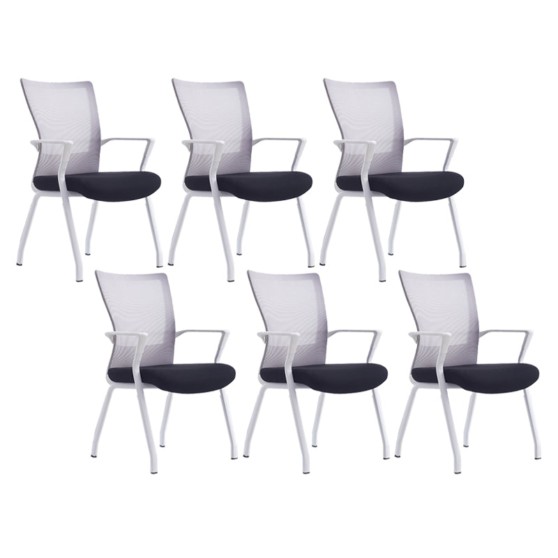 21"W Contemporary Office Chair Breathable Air Grid Upholstered Desk Chair 6 Piece Set White Clearhalo 'furn' 'furn_office_chair' 'Furniture' 'Office Chairs' 'Office Furniture' 'office_chair' 6214637