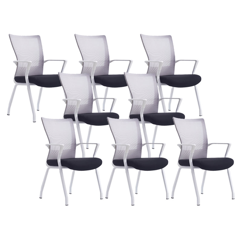 21"W Contemporary Office Chair Breathable Air Grid Upholstered Desk Chair 8 Piece Set White Clearhalo 'furn' 'furn_office_chair' 'Furniture' 'Office Chairs' 'Office Furniture' 'office_chair' 6214639