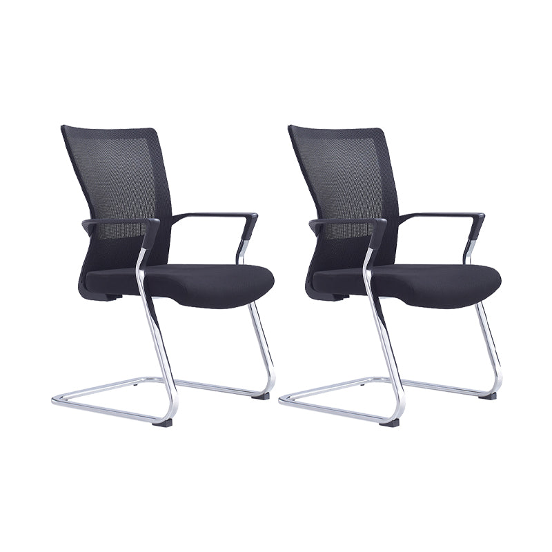 21"W Contemporary Office Chair Breathable Air Grid Upholstered Desk Chair 2 Piece Set Black Clearhalo 'furn' 'furn_office_chair' 'Furniture' 'Office Chairs' 'Office Furniture' 'office_chair' 6214649