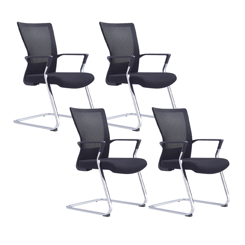 21"W Contemporary Office Chair Breathable Air Grid Upholstered Desk Chair 4 Piece Set Black Clearhalo 'furn' 'furn_office_chair' 'Furniture' 'Office Chairs' 'Office Furniture' 'office_chair' 6214651