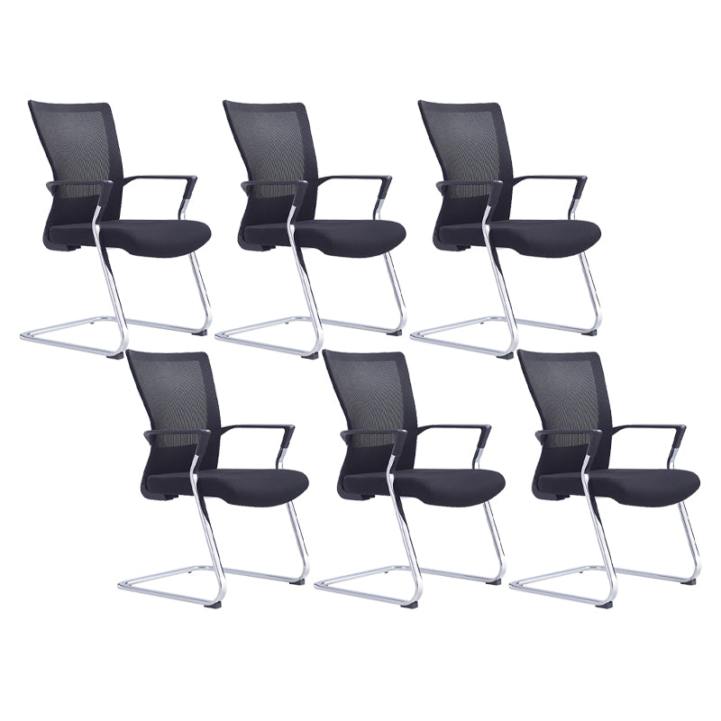 21"W Contemporary Office Chair Breathable Air Grid Upholstered Desk Chair 6 Piece Set Black Clearhalo 'furn' 'furn_office_chair' 'Furniture' 'Office Chairs' 'Office Furniture' 'office_chair' 6214652