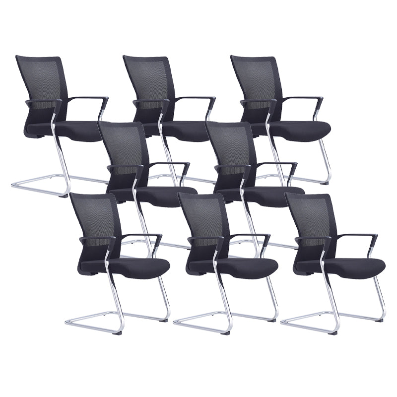 21"W Contemporary Office Chair Breathable Air Grid Upholstered Desk Chair 8 Piece Set Black Clearhalo 'furn' 'furn_office_chair' 'Furniture' 'Office Chairs' 'Office Furniture' 'office_chair' 6214653