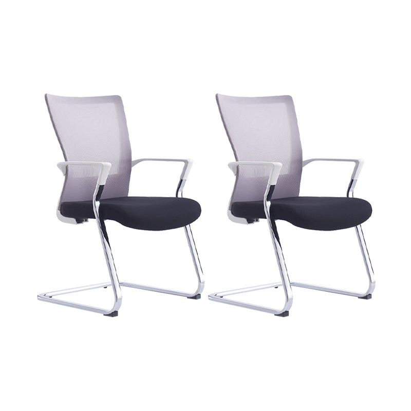 21"W Contemporary Office Chair Breathable Air Grid Upholstered Desk Chair 2 Piece Set Beige Clearhalo 'furn' 'furn_office_chair' 'Furniture' 'Office Chairs' 'Office Furniture' 'office_chair' 6214654