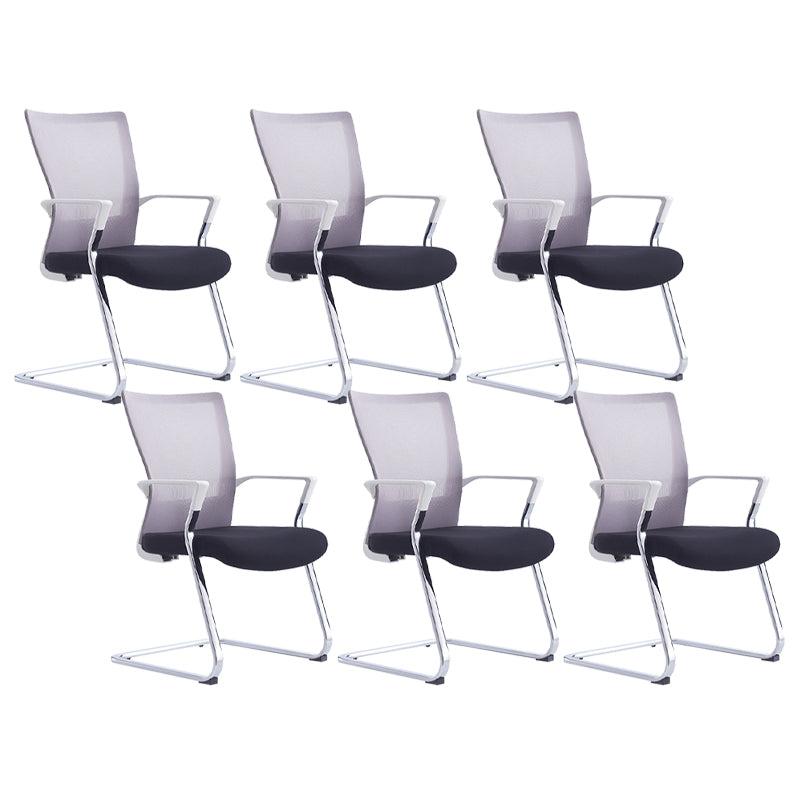 21"W Contemporary Office Chair Breathable Air Grid Upholstered Desk Chair 6 Piece Set Beige Clearhalo 'furn' 'furn_office_chair' 'Furniture' 'Office Chairs' 'Office Furniture' 'office_chair' 6214656