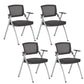 Mid-Back Executive Chair Contemporary Breathable Air Grid Guest Chair Black 4 Piece Set Casters Not Included Clearhalo 'furn' 'furn_office_chair' 'Furniture' 'Office Chairs' 'Office Furniture' 'office_chair' 6214730