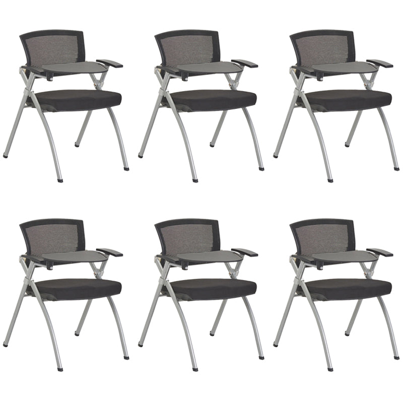 Mid-Back Executive Chair Contemporary Breathable Air Grid Guest Chair Matte Black 6 Piece Set Casters Not Included Clearhalo 'furn' 'furn_office_chair' 'Furniture' 'Office Chairs' 'Office Furniture' 'office_chair' 6214741