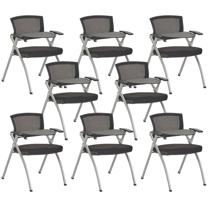 Mid-Back Executive Chair Contemporary Breathable Air Grid Guest Chair Matte Black 8 Piece Set Casters Not Included Clearhalo 'furn' 'furn_office_chair' 'Furniture' 'Office Chairs' 'Office Furniture' 'office_chair' 6214747