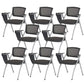 Mid-Back Executive Chair Contemporary Breathable Air Grid Guest Chair Textured Black 8 Piece Set Casters Not Included Clearhalo 'furn' 'furn_office_chair' 'Furniture' 'Office Chairs' 'Office Furniture' 'office_chair' 6214750