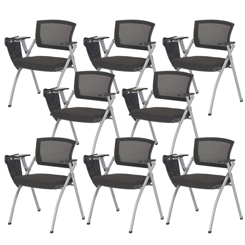 Mid-Back Executive Chair Contemporary Breathable Air Grid Guest Chair Textured Black 8 Piece Set Casters Not Included Clearhalo 'furn' 'furn_office_chair' 'Furniture' 'Office Chairs' 'Office Furniture' 'office_chair' 6214750