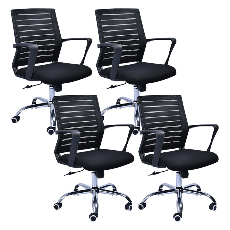 Zeitgenössischer Schwenkstuhl Mikrofaser Task Arm Stuhl mit Rädern