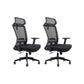 Modern Desk Chair Mesh Computer Chair Adjustable Chair in Black 2 Piece Set Nylon With Headrest Clearhalo 'furn' 'furn_office_chair' 'Furniture' 'Office Chairs' 'Office Furniture' 'office_chair' 6214791