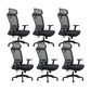 Modern Desk Chair Mesh Computer Chair Adjustable Chair in Black 6 Piece Set Nylon With Headrest Clearhalo 'furn' 'furn_office_chair' 'Furniture' 'Office Chairs' 'Office Furniture' 'office_chair' 6214795