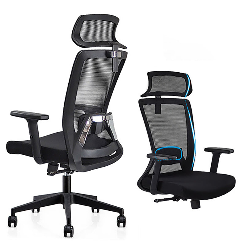 Modern Desk Chair Mesh Computer Chair Adjustable Chair in Black Clearhalo 'furn' 'furn_office_chair' 'Furniture' 'Office Chairs' 'Office Furniture' 'office_chair' 6214796