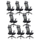 Modern Desk Chair Mesh Computer Chair Adjustable Chair in Black 8 Piece Set Nylon With Headrest Clearhalo 'furn' 'furn_office_chair' 'Furniture' 'Office Chairs' 'Office Furniture' 'office_chair' 6214797