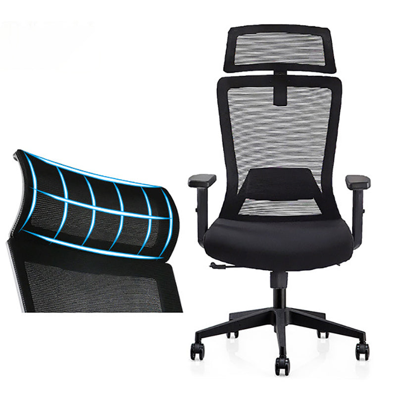 Modern Desk Chair Mesh Computer Chair Adjustable Chair in Black Clearhalo 'furn' 'furn_office_chair' 'Furniture' 'Office Chairs' 'Office Furniture' 'office_chair' 6214800