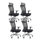 Modern Desk Chair Mesh Computer Chair Adjustable Chair in Black 4 Piece Set Aluminum With Headrest Clearhalo 'furn' 'furn_office_chair' 'Furniture' 'Office Chairs' 'Office Furniture' 'office_chair' 6214801