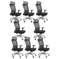 Modern Desk Chair Mesh Computer Chair Adjustable Chair in Black 8 Piece Set Aluminum With Headrest Clearhalo 'furn' 'furn_office_chair' 'Furniture' 'Office Chairs' 'Office Furniture' 'office_chair' 6214804