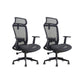 Modern Desk Chair Mesh Computer Chair Adjustable Chair in Black 2 Piece Set Steel With Headrest Clearhalo 'furn' 'furn_office_chair' 'Furniture' 'Office Chairs' 'Office Furniture' 'office_chair' 6214806