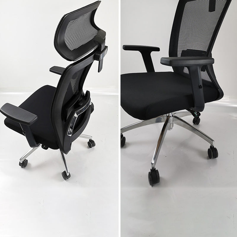 Modern Desk Chair Mesh Computer Chair Adjustable Chair in Black Clearhalo 'furn' 'furn_office_chair' 'Furniture' 'Office Chairs' 'Office Furniture' 'office_chair' 6214809