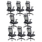 Modern Desk Chair Mesh Computer Chair Adjustable Chair in Black 8 Piece Set Steel With Headrest Clearhalo 'furn' 'furn_office_chair' 'Furniture' 'Office Chairs' 'Office Furniture' 'office_chair' 6214811