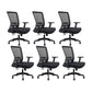 Modern Desk Chair Mesh Computer Chair Adjustable Chair in Black 6 Piece Set Nylon Without Headrest Clearhalo 'furn' 'furn_office_chair' 'Furniture' 'Office Chairs' 'Office Furniture' 'office_chair' 6214814