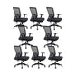 Modern Desk Chair Mesh Computer Chair Adjustable Chair in Black 8 Piece Set Nylon Without Headrest Clearhalo 'furn' 'furn_office_chair' 'Furniture' 'Office Chairs' 'Office Furniture' 'office_chair' 6214815