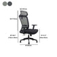 Modern Desk Chair Mesh Computer Chair Adjustable Chair in Black Clearhalo 'furn' 'furn_office_chair' 'Furniture' 'Office Chairs' 'Office Furniture' 'office_chair' 6214816