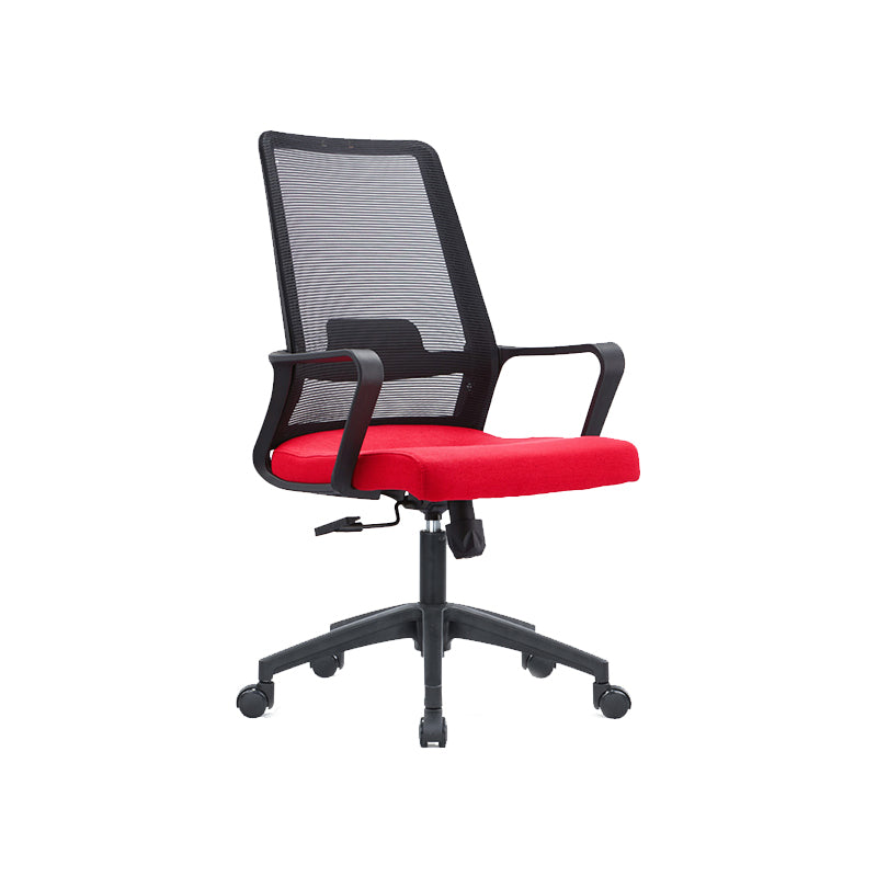 Contemporary Breathable Air Grid Office Chair Microfiber Task High Back Chair Red 1 Piece Clearhalo 'furn' 'furn_office_chair' 'Furniture' 'Office Chairs' 'Office Furniture' 'office_chair' 6214922