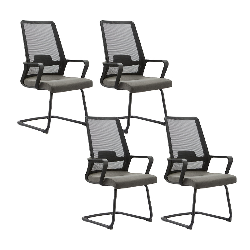 Contemporary Breathable Air Grid Office Chair Microfiber Task High Back Chair Grey 4 Piece Set Clearhalo 'furn' 'furn_office_chair' 'Furniture' 'Office Chairs' 'Office Furniture' 'office_chair' 6214935