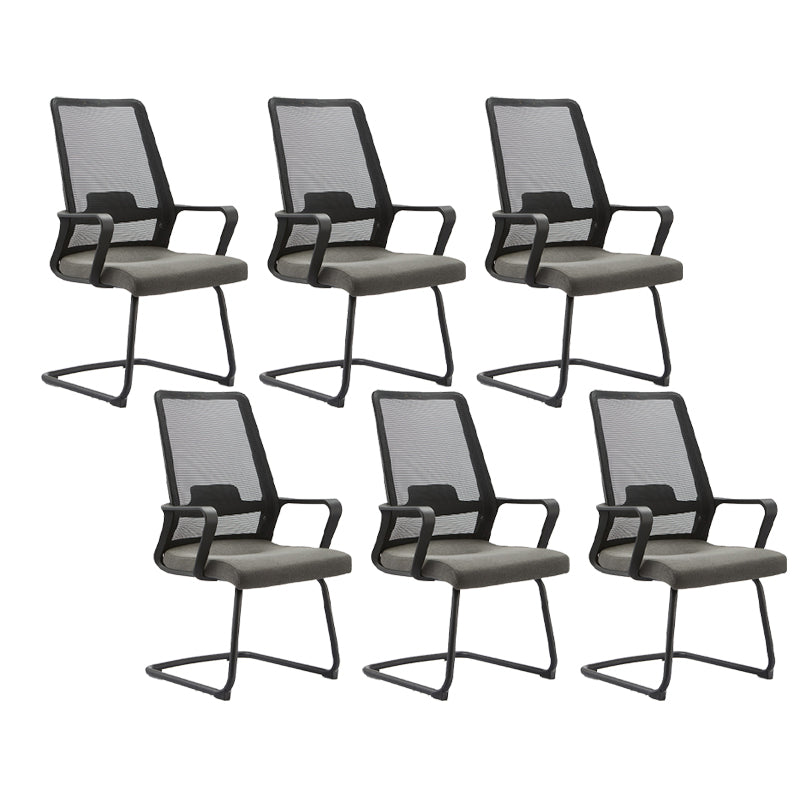 Contemporary Breathable Air Grid Office Chair Microfiber Task High Back Chair Grey 6 Piece Set Clearhalo 'furn' 'furn_office_chair' 'Furniture' 'Office Chairs' 'Office Furniture' 'office_chair' 6214936