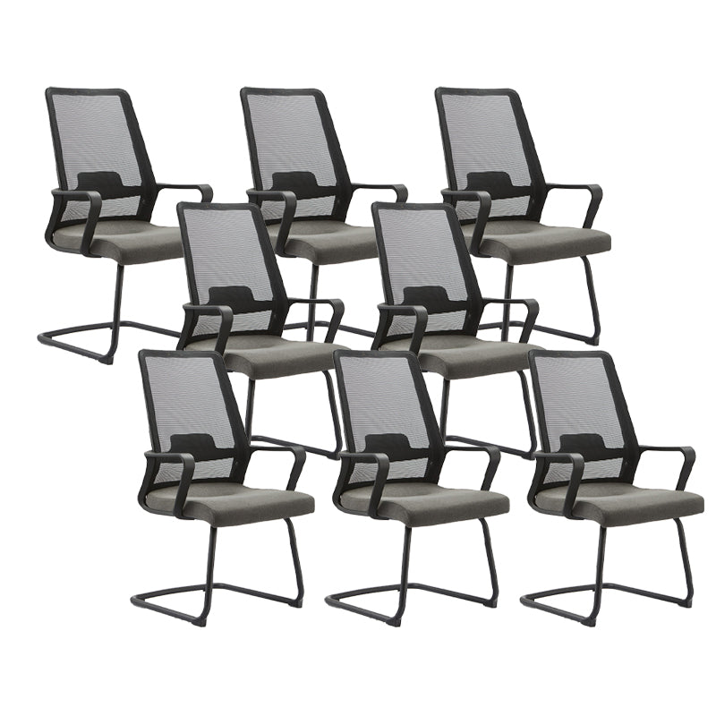 Contemporary Breathable Air Grid Office Chair Microfiber Task High Back Chair Grey 8 Piece Set Clearhalo 'furn' 'furn_office_chair' 'Furniture' 'Office Chairs' 'Office Furniture' 'office_chair' 6214937