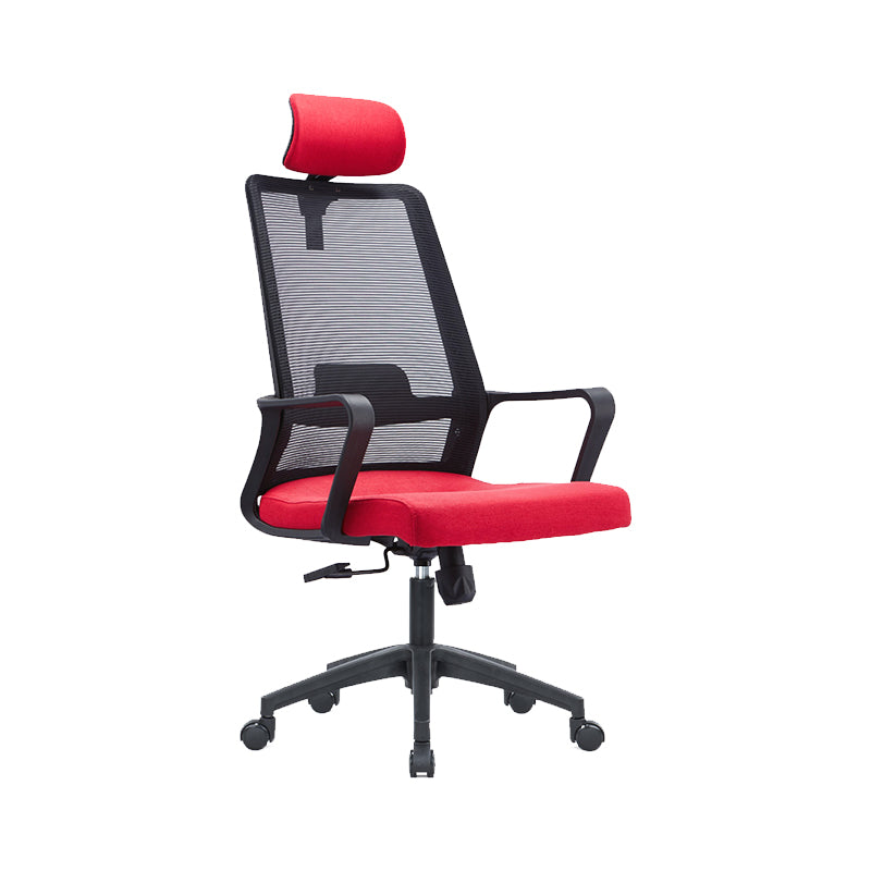 Contemporary Breathable Air Grid Office Chair Microfiber Task High Back Chair Rose Red 1 Piece Clearhalo 'furn' 'furn_office_chair' 'Furniture' 'Office Chairs' 'Office Furniture' 'office_chair' 6214938