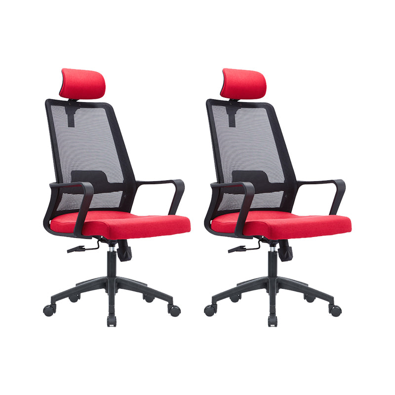 Contemporary Breathable Air Grid Office Chair Microfiber Task High Back Chair Rose Red 2 Piece Set Clearhalo 'furn' 'furn_office_chair' 'Furniture' 'Office Chairs' 'Office Furniture' 'office_chair' 6214939