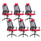 Contemporary Breathable Air Grid Office Chair Microfiber Task High Back Chair Rose Red 6 Piece Set Clearhalo 'furn' 'furn_office_chair' 'Furniture' 'Office Chairs' 'Office Furniture' 'office_chair' 6214941