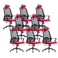 Contemporary Breathable Air Grid Office Chair Microfiber Task High Back Chair Rose Red 8 Piece Set Clearhalo 'furn' 'furn_office_chair' 'Furniture' 'Office Chairs' 'Office Furniture' 'office_chair' 6214942