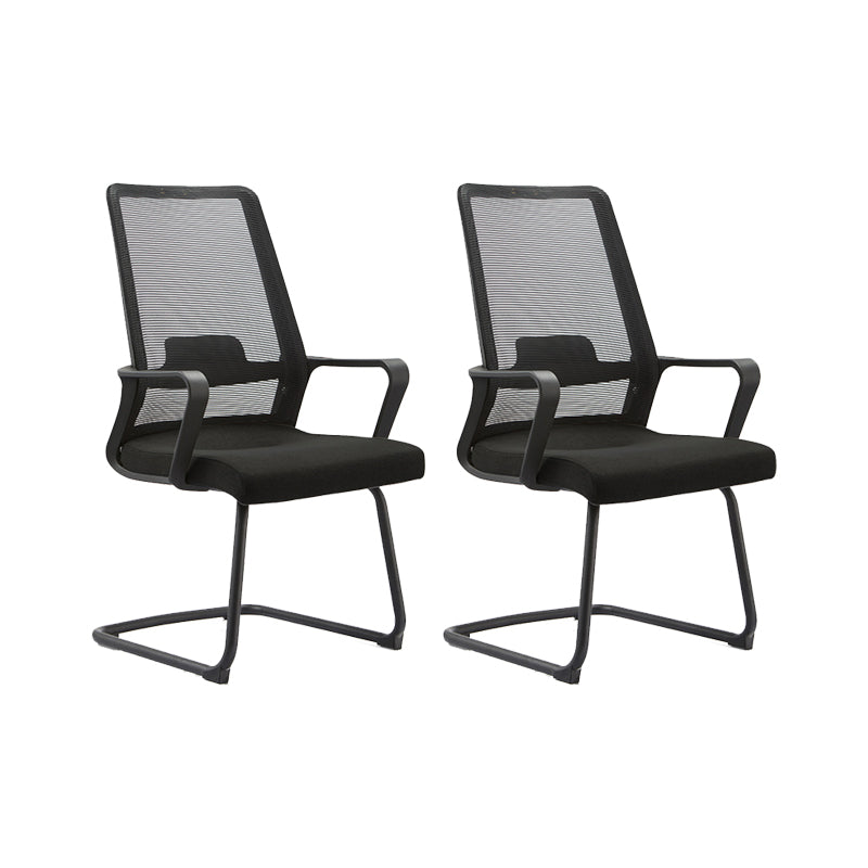 Contemporary Breathable Air Grid Office Chair Microfiber Task High Back Chair Matte Black 2 Piece Set Clearhalo 'furn' 'furn_office_chair' 'Furniture' 'Office Chairs' 'Office Furniture' 'office_chair' 6214944