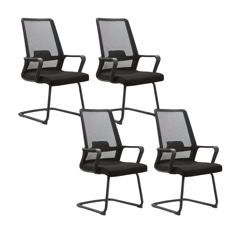 Contemporary Breathable Air Grid Office Chair Microfiber Task High Back Chair Matte Black 4 Piece Set Clearhalo 'furn' 'furn_office_chair' 'Furniture' 'Office Chairs' 'Office Furniture' 'office_chair' 6214945
